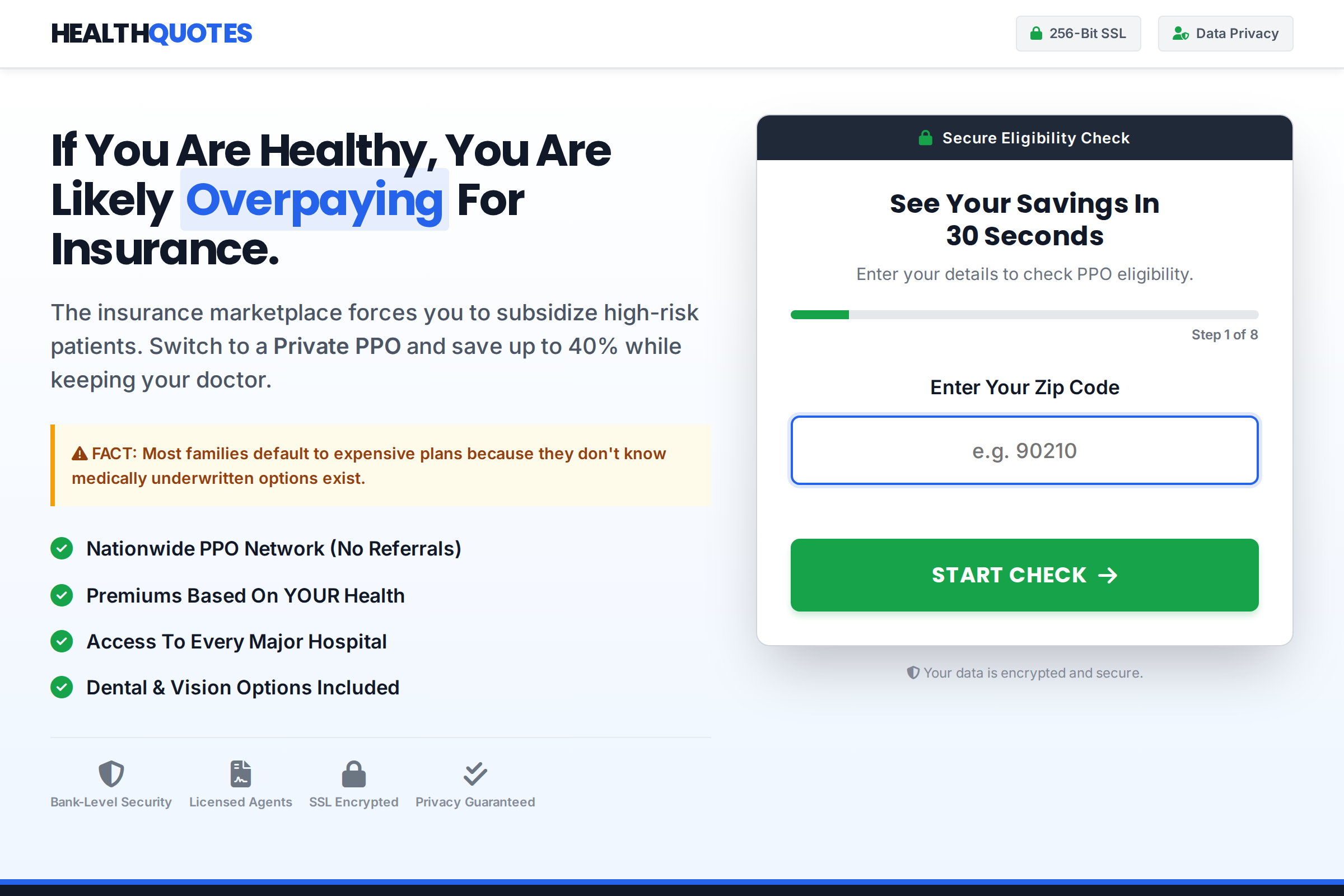 Private PPO Eligibility Landing Page